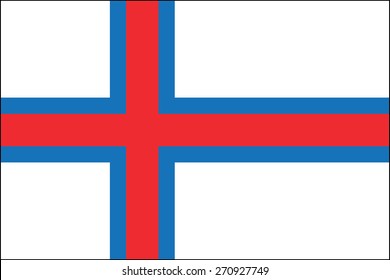 Flag of Faeroe Islands. vector