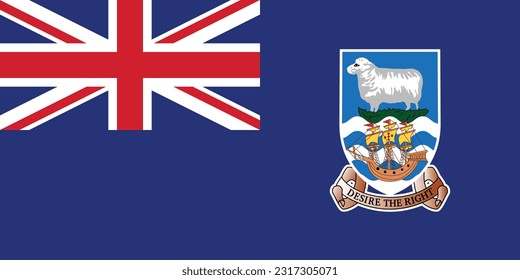 Flag of Falkland Islands - Vector illustration.