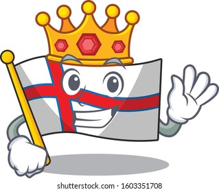 Flag Faroe Island Scroll A stylized of King on cartoon character design