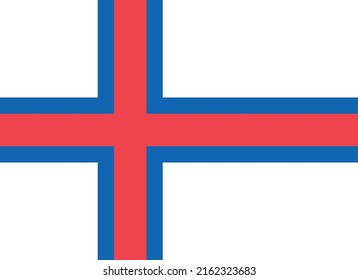 Flag of the Faroe Islands. Accurate proportion and official colors.