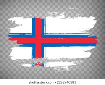 Flag of  Faroe Islands brush stroke background.  Flag Faroe Islands on transparent background for your design, app, UI.  Stock vector. EPS10.