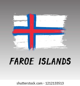 Flag Of Faroe Islands  - Grunge
