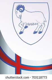 Flag of the Faroe Islands, Kingdom of Denmark, template for the award, an official document with the flag and the symbol of Faroe Islands