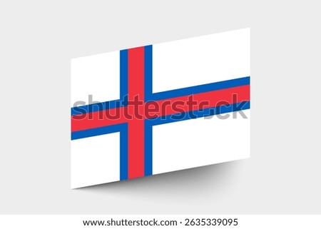 Flag of Faroe Islands. Faroe Islands flag official colors tilted icon digital vector illustration design.