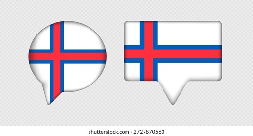 Flagge der Färöer in Sprechblase.