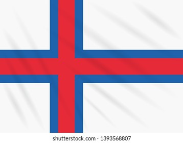 Flag Faroe Islands swaying in wind, realistic vector