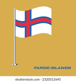 Flag of Faroe Islands, Table Flag of Faroe Islands, Vector Illustration, Wavy Table Flag of Faroe Islands.