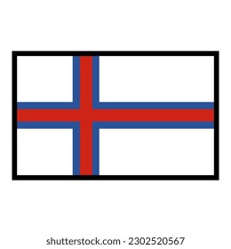 Flag Faroe Islands Vector Emoji Illustration. Faroe Islands Flag icon