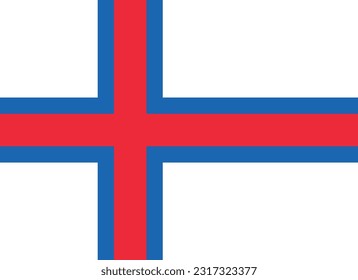 Flag of Faroe Islands - Vector illustration.