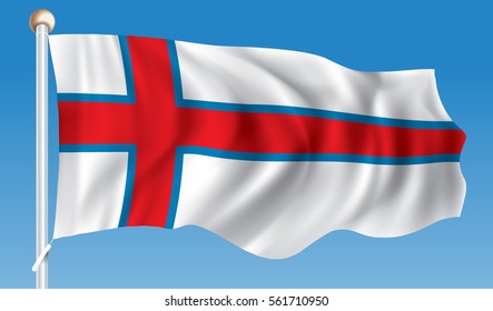 Flag of Faroe Islands - vector illustration