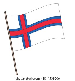 Flag of Faroe Islands , Faroe Islands flag waving isolated vector illustration