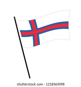 Flag of Faroe Islands , Faroe Islands flag waving isolated vector illustration