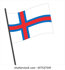 Flag of Faroe Islands , Faroe Islands flag waving isolated vector illustration