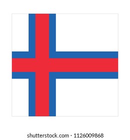 Flag of Faroe Islands,Faroe Islands flag Vector Square Icon - Illustration, Flag of Faroe Islands. Abstract concept, icon, square, button. Raster illustration on white background.
