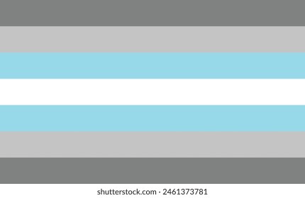 The flag features four colors, blue represents manhoodmasculinity, white represents non-binary or agender, grey represents the grey areas and partial connections to other genders.