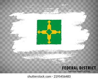 Flag of Federal District from brush strokes. Federal Republic of Brazil. Flag Federal District on transparent background for your web site design, app, UI. Brazil. EPS10.