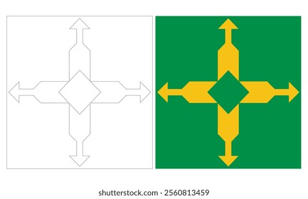 Flag Of Federal District States, Federal District Of Brazil Vector illustration
