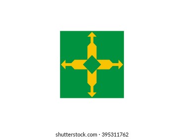 Flag of Federal District states,federal district of Brazil. Vector illustration.