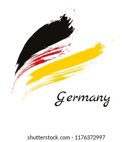 Flag of Federal Republic of Germany, brush stroke background.