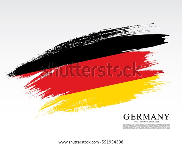 ブラシストロークの背景にドイツ連邦共和国の国旗 のベクター画像素材 ロイヤリティフリー