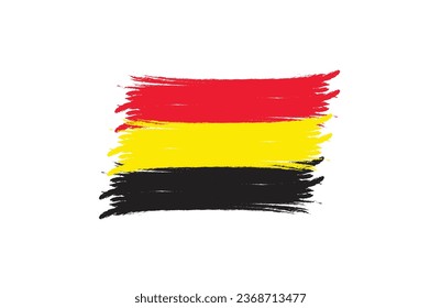 Flag of Federal Republic of Germany. Germany's tricolor brash concept. Horizontal Illustration isolated on white background.