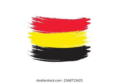 Flag of Federal Republic of Germany. Germany's tricolor brash concept. Horizontal Illustration isolated on white background.