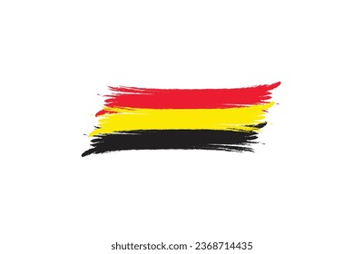 Flag of Federal Republic of Germany. Germany's tricolor brash concept. Horizontal Illustration isolated on white background.