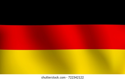 Flag of Federal Republic of Germany with a little Waving, Shading & Flag Colors separated layers - Vector Illustration