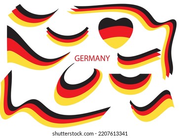 flag of Federal Republic of Germany - vector ribbons and wavy shapes

