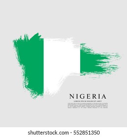 Flag of Federal Republic of Nigeria, brush stroke background