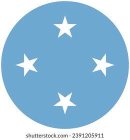 Flag of Federated States of Micronesia. Button flag icon. Standard color. Circle icon flag. Computer illustration. Digital illustration. Vector illustration.