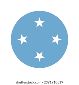 Flag of Federated States of Micronesia. Button flag icon. Standard color. Circle icon flag. Computer illustration. Digital illustration. Vector illustration.