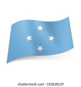 Flag of Federated States of Micronesia: four white stars on light blue background.