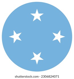 Flag of the Federated States of Micronesia. Flag icon. Standard color. Round flag. Computer illustration. Digital illustration. Vector illustration.
