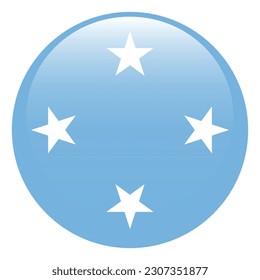 Flag of the Federated States of Micronesia. Flag icon. Standard color. Round flag. 3d illustration. Computer illustration. Digital illustration. Vector illustration.