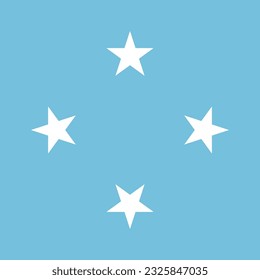 Flag of Federated States of Micronesia. Flag icon. Standard color. A square flag. Computer illustration. Digital illustration. Vector illustration.