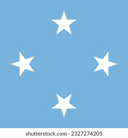 Flag of Federated States of Micronesia. Flag icon. Standard color. A square flag. Computer illustration. Digital illustration. Vector illustration.