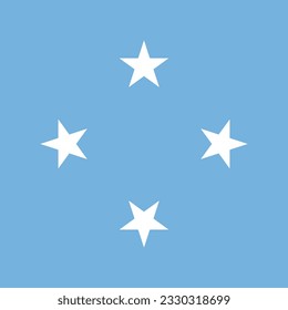 Flag of Federated States of Micronesia. Flag icon. Standard color. A square flag. Computer illustration. Digital illustration. Vector illustration.