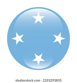 Flag of Federated States of Micronesia. Flag icon. Standard color. Circle icon flag. 3d illustration. Computer illustration. Digital illustration. Vector illustration.