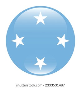 Flag of Federated States of Micronesia. Flag icon. Standard color. Circle icon flag. 3d illustration. Computer illustration. Digital illustration. Vector illustration.