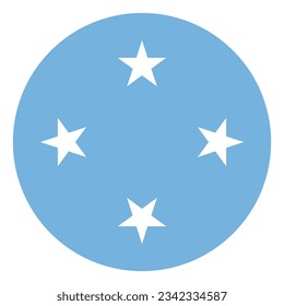 Flag of Federated States of Micronesia. Flag icon. Standard color. Circle icon flag. 3d illustration. Computer illustration. Digital illustration. Vector illustration.