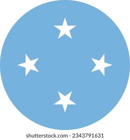 Flag of Federated States of Micronesia. Flag icon. Standard color. Circle icon flag. 3d illustration. Computer illustration. Digital illustration. Vector illustration.