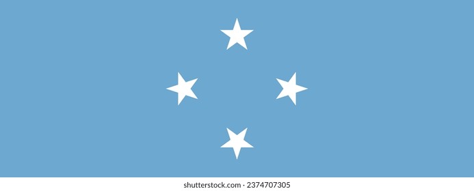 Flag of Federated States of Micronesia. Flag icon. Standard color. A long banner. Rectangle icon. Computer illustration. Digital illustration. Vector illustration.