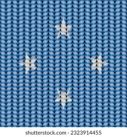Flag of Federated States of Micronesia on a braided rop.