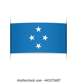 Flag of  the Federated States of Micronesia. Vector illustration of a stylized flag. The slit in the paper with shadows. Element for infographics.