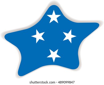Flag of  the Federated States of Micronesia. Vector illustration of a stylized flag. Star with shadow. Element for infographics.