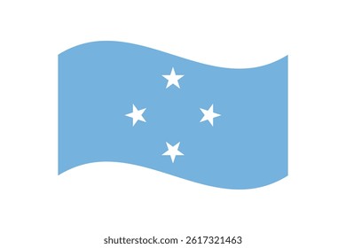 Flag of Federated States of Micronesia. Micronesia wavy flag digital vector illustration. Fluttering flag.