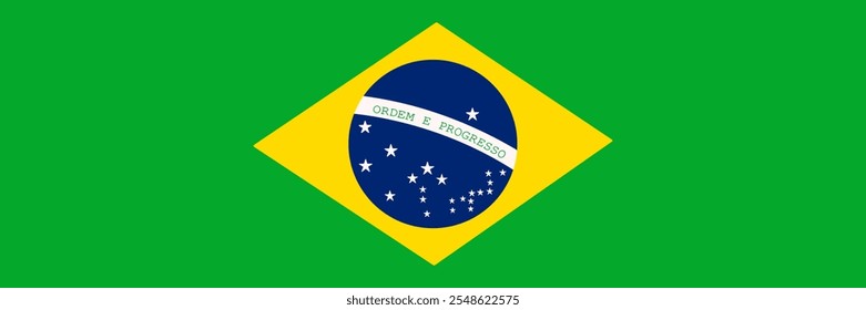 Flag of the Federative Republic of Brazil. National flag of Brazil. Vector illustration.