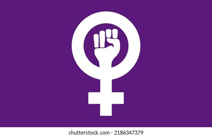 Flag of the feminist movement. Vector illustration