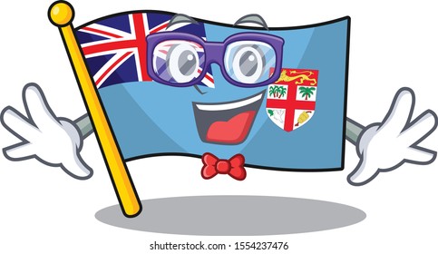 flag fiji cartoon geek with the shape